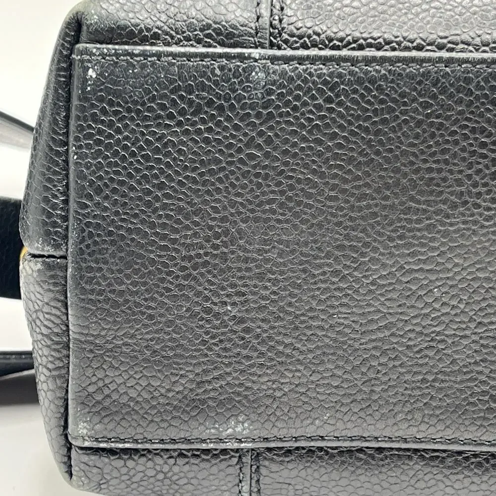 Vintage Chanel Black Caviar Leather Bag with Gold-Tone Hardware AS IS USED RARE